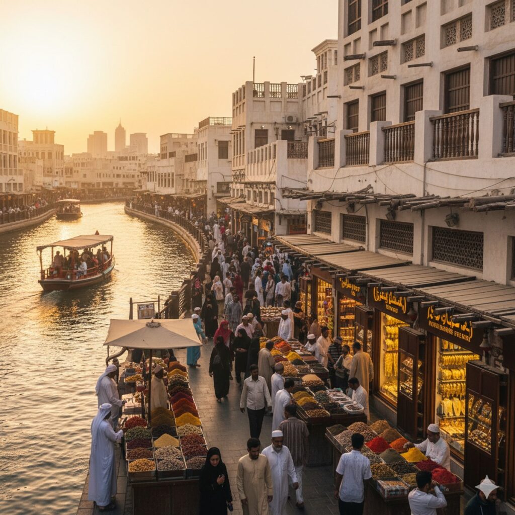 Old Dubai’s historical district and markets