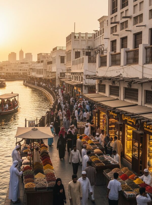 Old Dubai’s historical district and markets