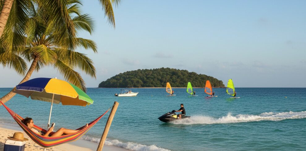 beach relaxation and water sports