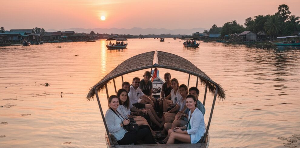 Relaxing boat cruise on Tonlé Sap Lake